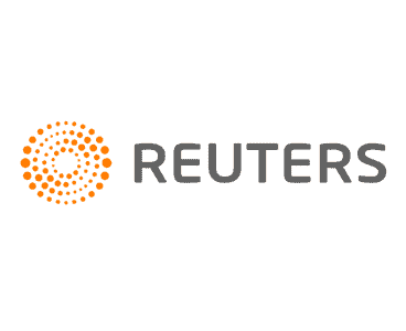 Reuters company logo with orange circular motif and text