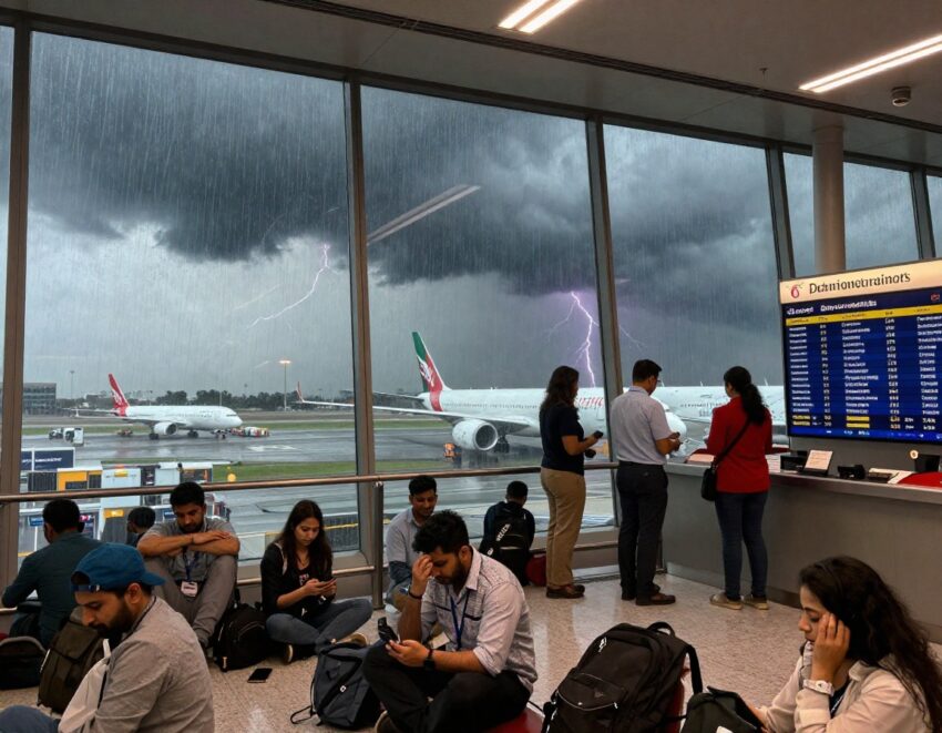 dxb airport flight delay due to weather conditions